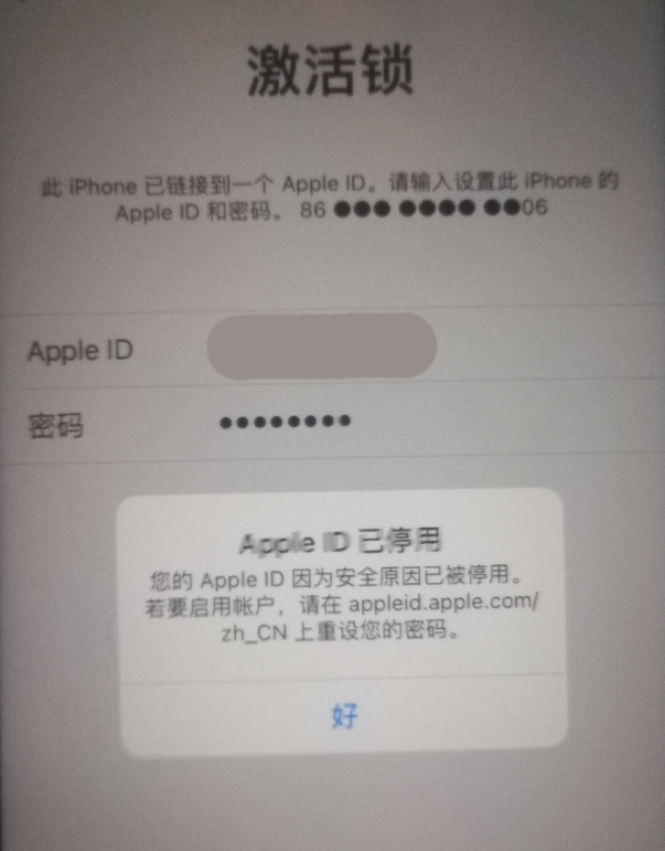 威信苹果手机维修分享iPhone 12 出现提示“Apple ID 已停用”怎么办 